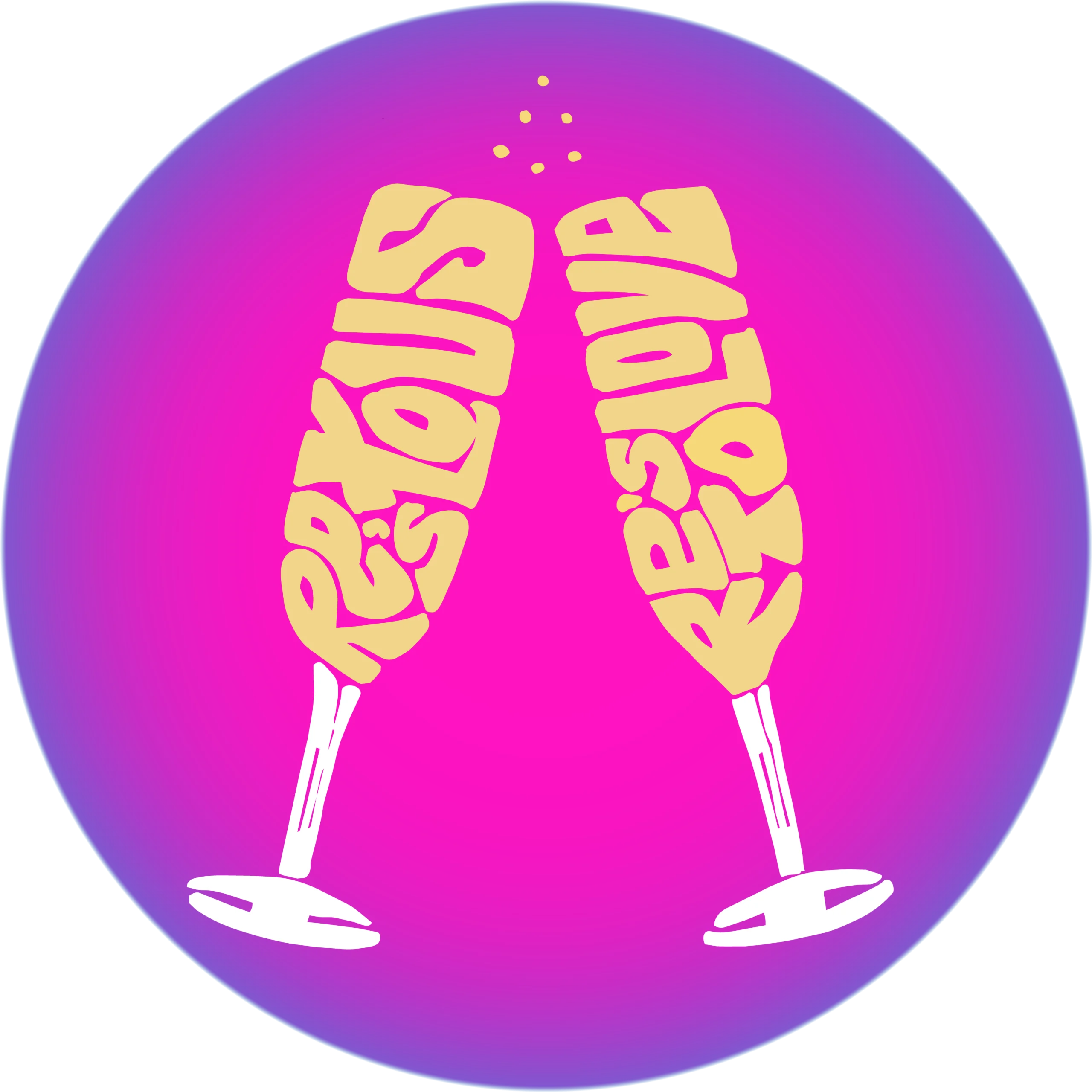 Finished champagne word artwork