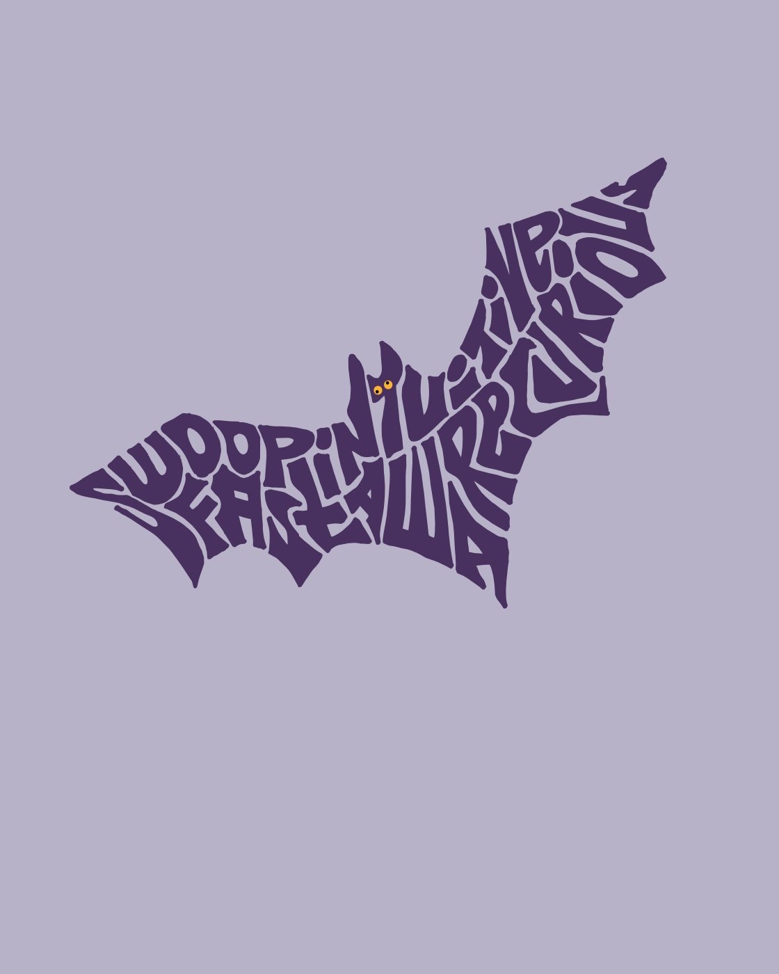 Bat animated Halloween word art