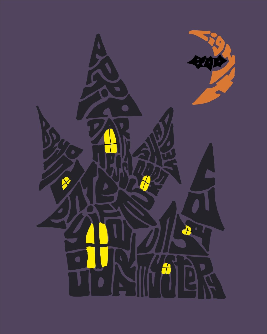 Haunted House animated Halloween word art