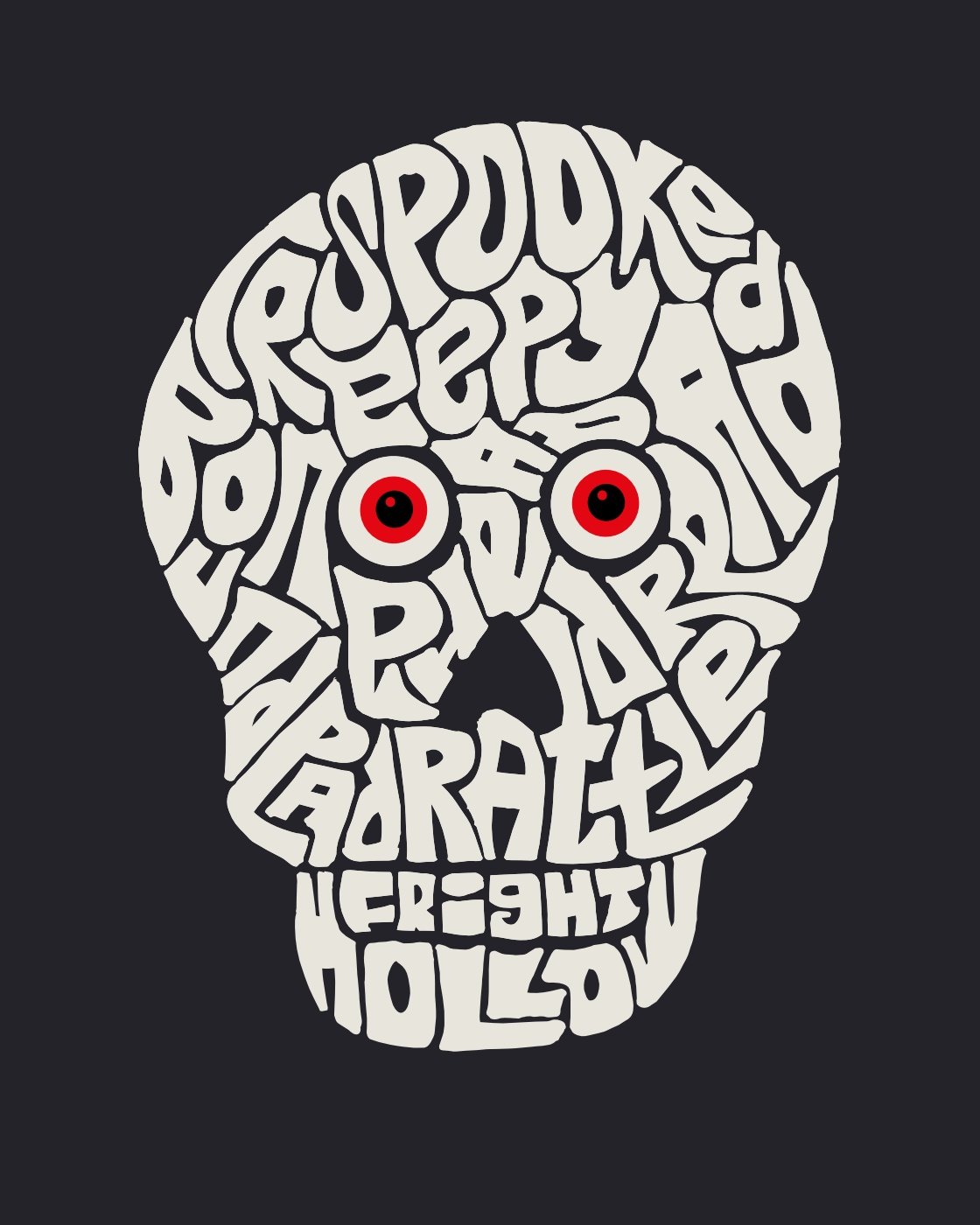 Skull animated Halloween word art