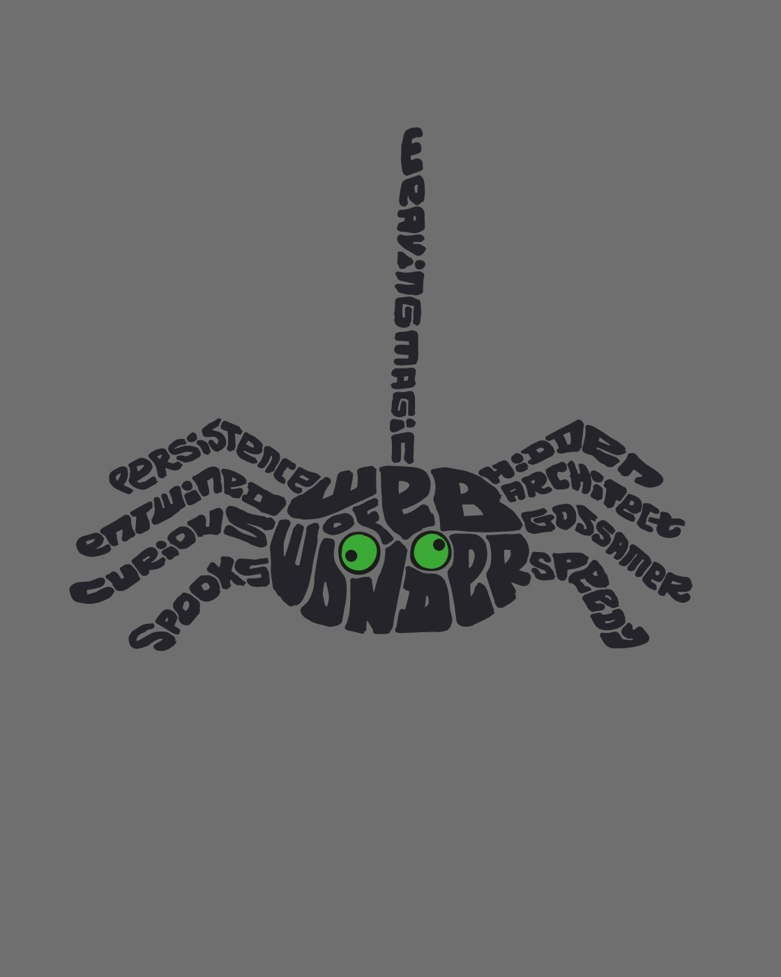 Spider animated Halloween word art