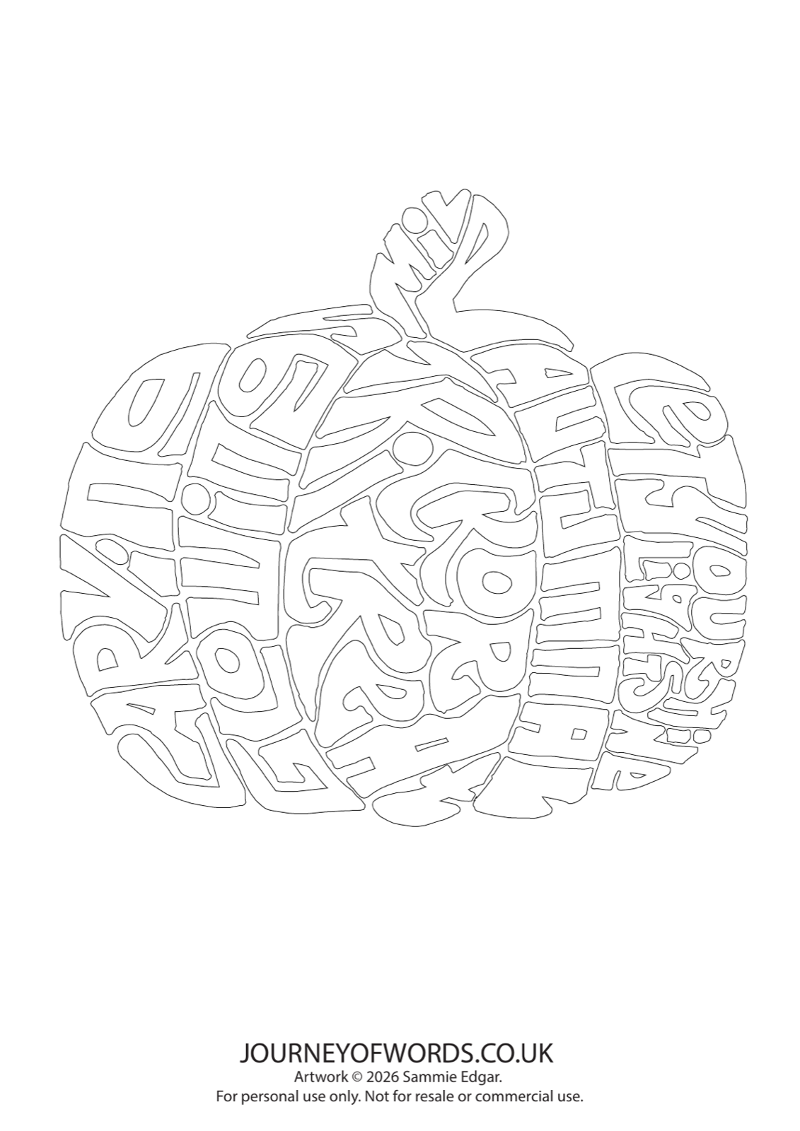 Pumpkin colouring page