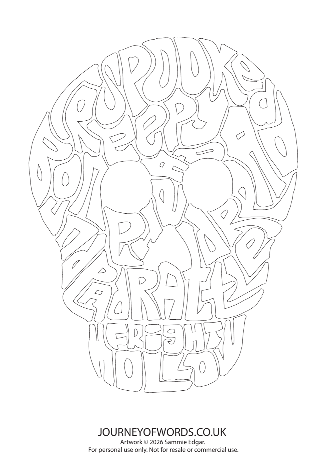 Skeleton colouring page